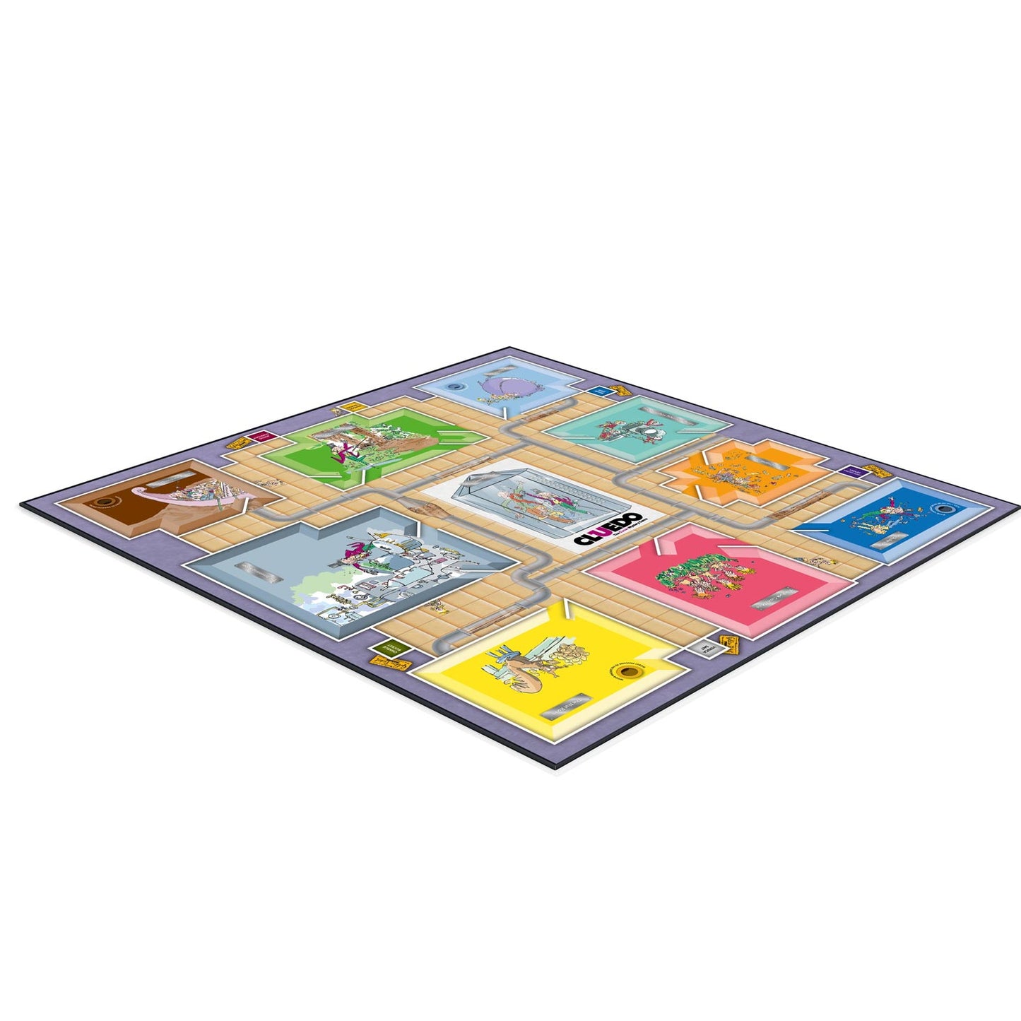 Cluedo board game based on Charlie and the Chocolate Factory by Roald Dahl and featuring Quentin Blake's illustrations- showing game board