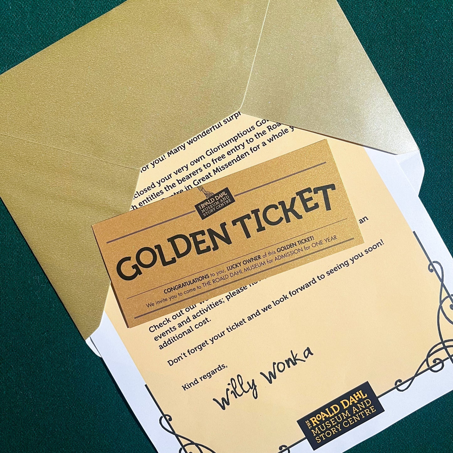 Roald Dahl Museum Golden Ticket
