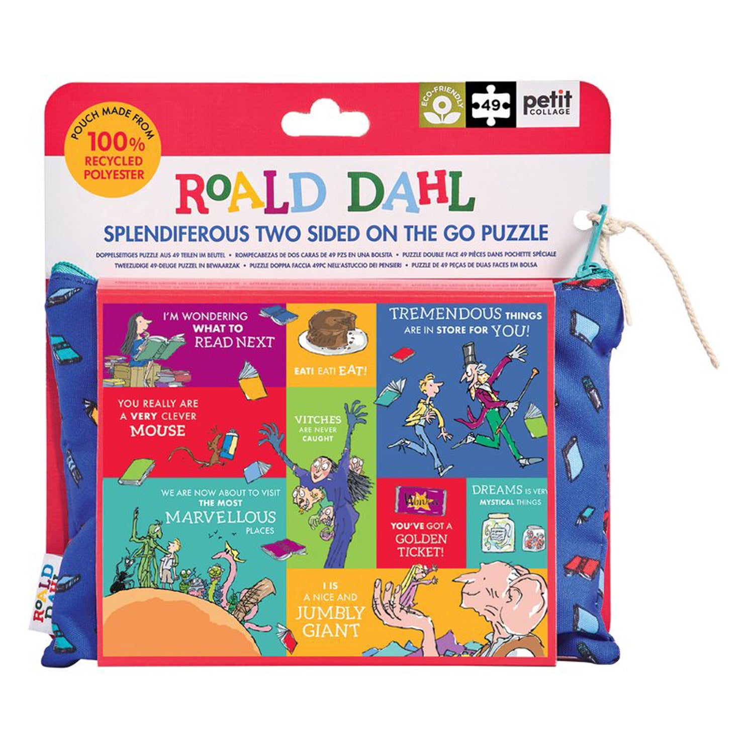 Splendiferous Two Sided On The Go Puzzle based on Road Dahl stories with illustrations by Quentin Blake