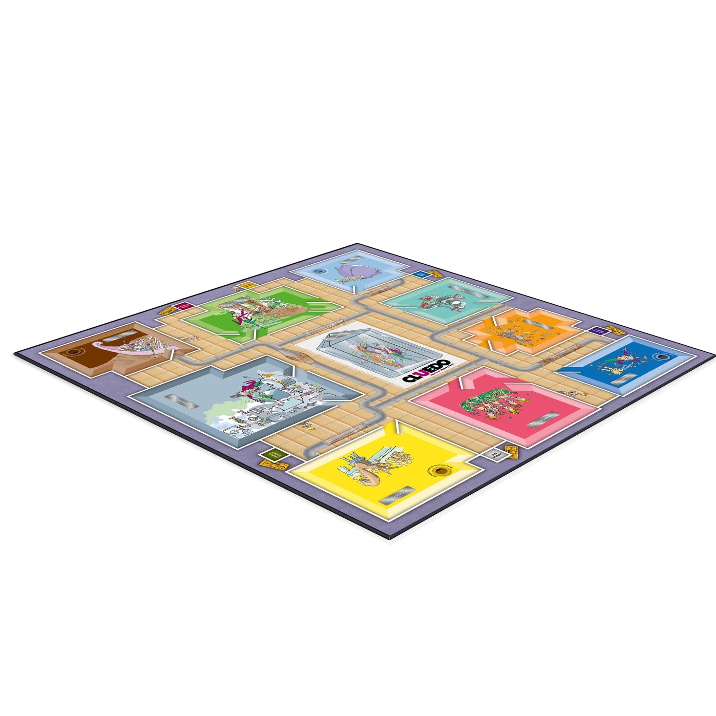 Cluedo board game based on  Charlie and the Chocolate Factory by Roald Dahl and featuring Quentin Blake's illustrations- showing game board