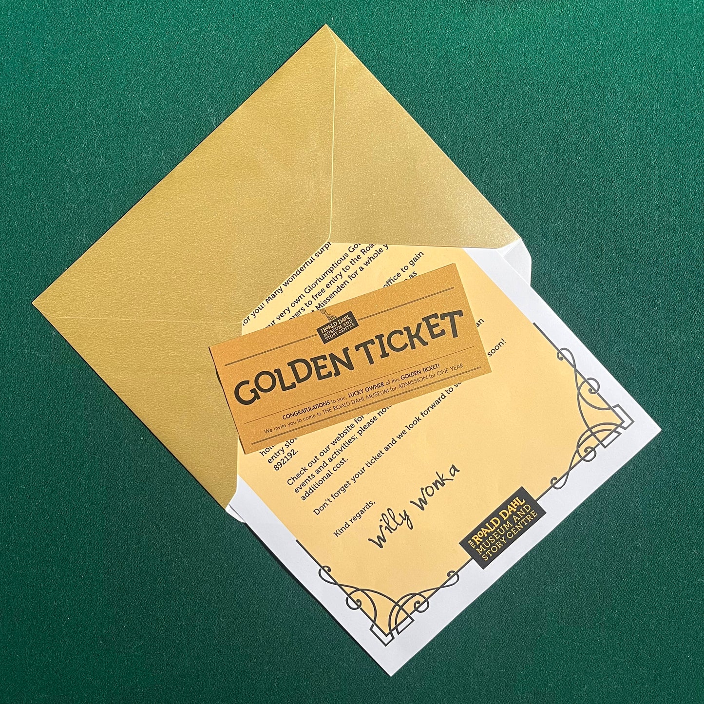 Roald Dahl Museum Golden Ticket