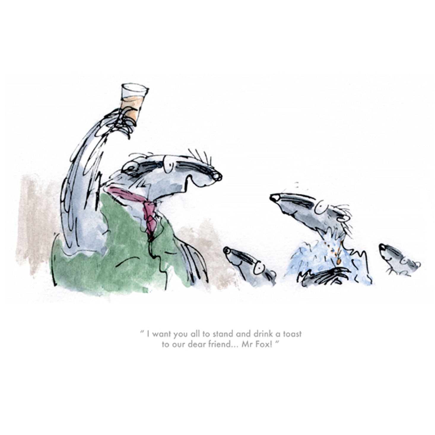 Limited edition print from Roald Dahl's Fantastic Mr Fox illustrated by Quentin Blake