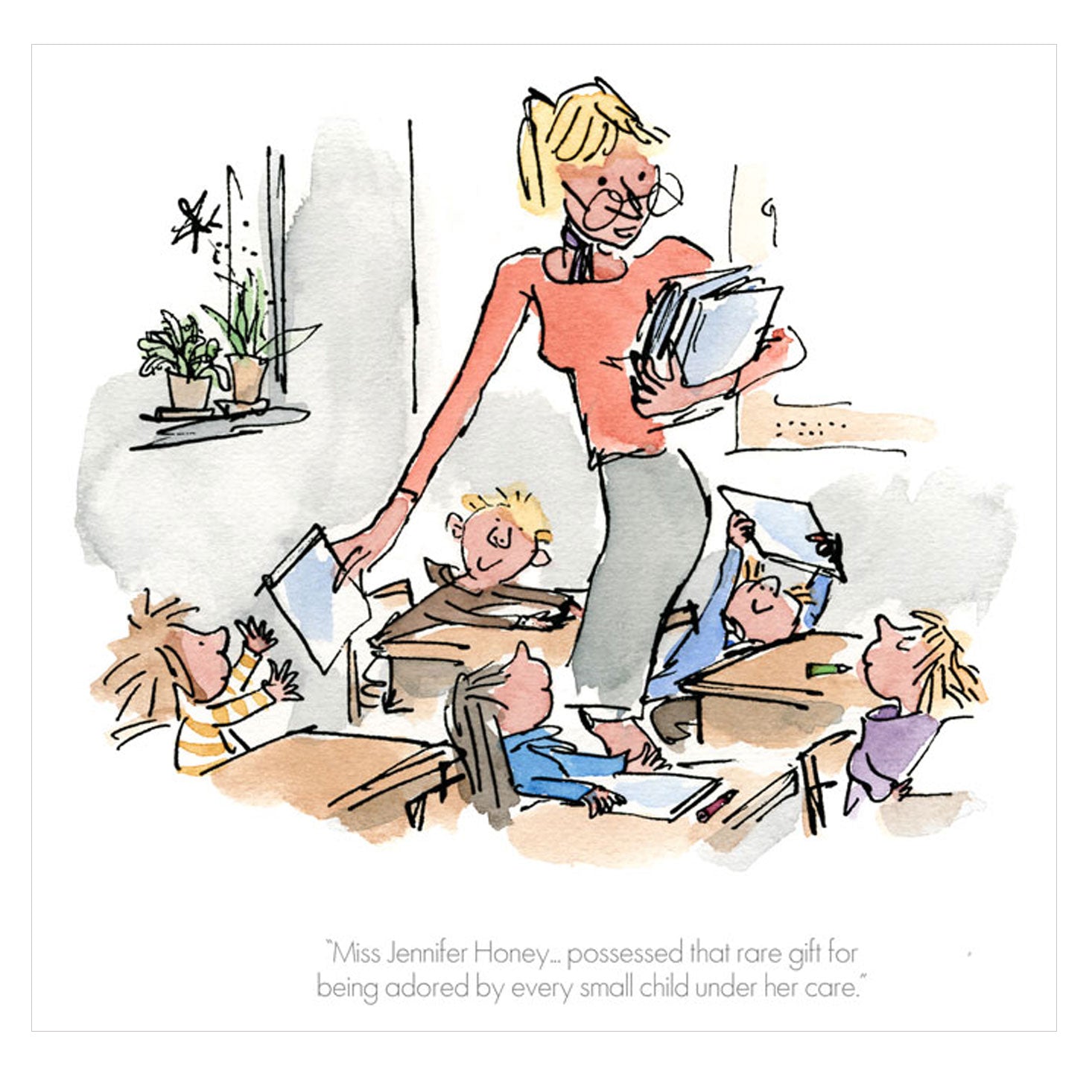 Matilda limited edition print from Roald Dahl and Quentin Blake