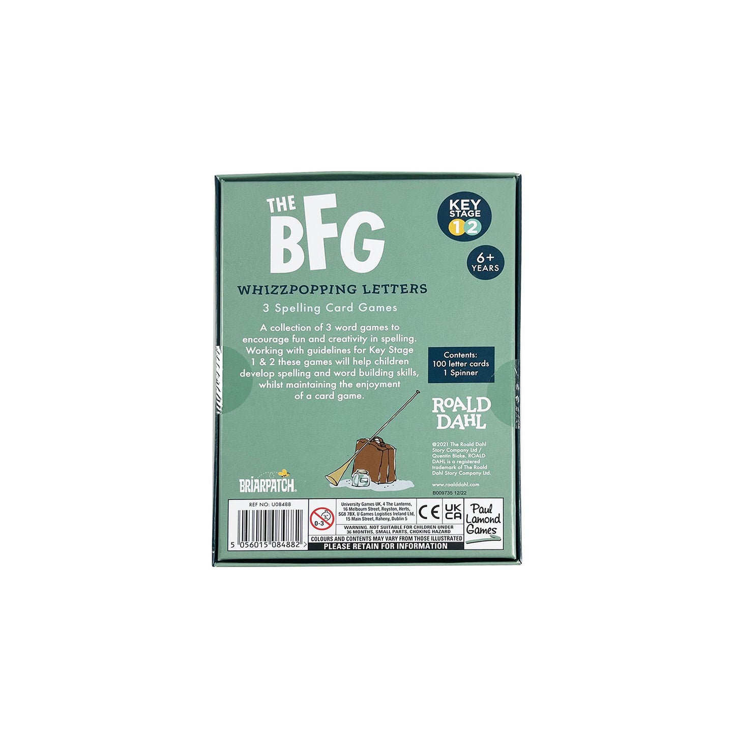 Back view of The BFG Whizzpopping Letters game